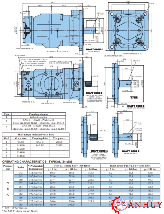 ban-ve-kich-thuoc-lap-dat-cua-bom-canh-gat-parker-T7EE-072-066-2R** A10-M0-No-024-94357-003